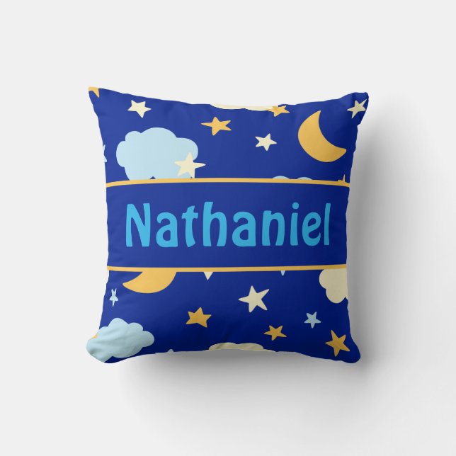 Almofada Travesseiro decorativo de Lua e Estrelas (Frente)