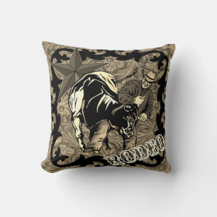 Almofada Travesseiro decorativo de Luta Rodeo Cowboy Steer