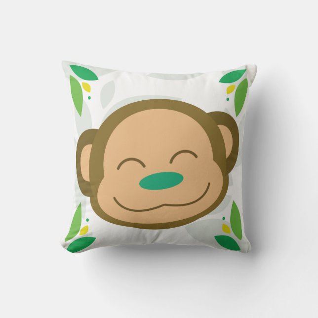 Almofada Travesseiro decorativo de Macaco Selva Verde (Frente)