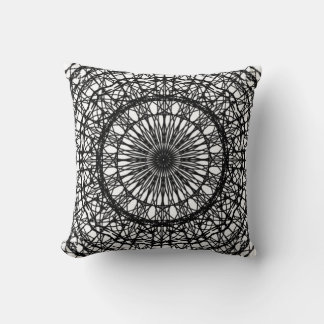 Almofada Travesseiro decorativo de Mandala Preto e Branco