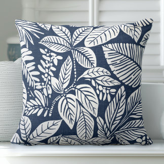 Almofada Travesseiro decorativo de Marinho Tropical Indigo