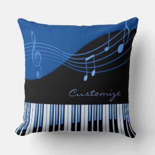 Almofada Travesseiro decorativo de Melodia Musical Preto e