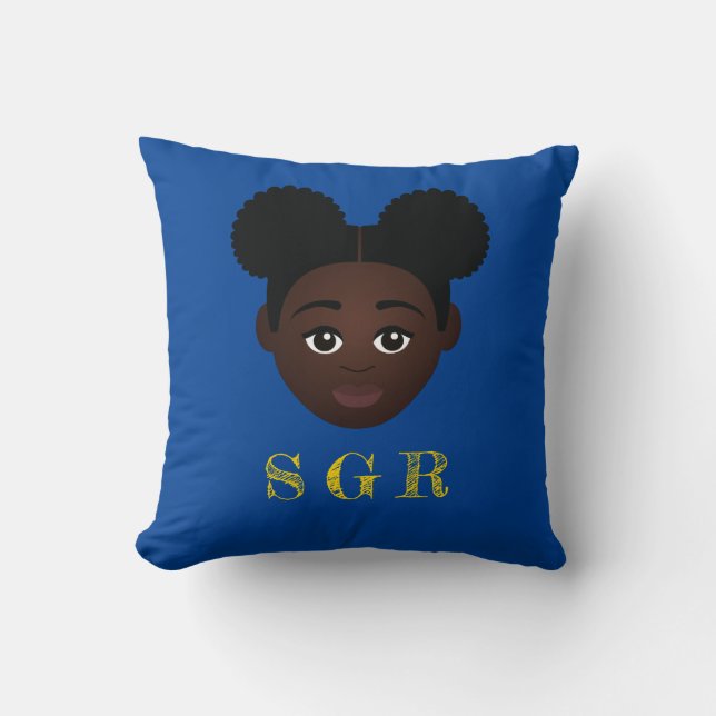 Almofada Travesseiro decorativo de Mensagens Azul e Dourado (Frente)