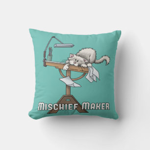 Almofada Travesseiro decorativo de Mishead de Gato Branco