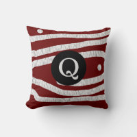 Travesseiro decorativo de Monograma "Burgundy Wine