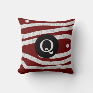 Almofada Travesseiro decorativo de Monograma "Burgundy Wine