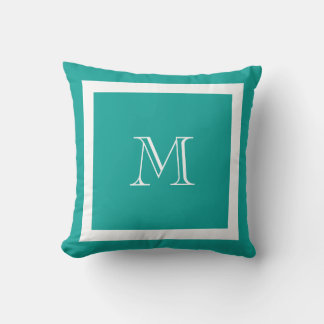 Almofada Travesseiro decorativo de Monograma Clássico Turqu