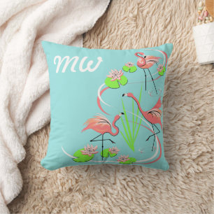 Almofada Travesseiro decorativo de monograma Flamingo Fanda