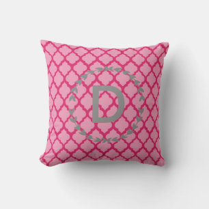 Almofada Travesseiro decorativo de Monograma Rosa