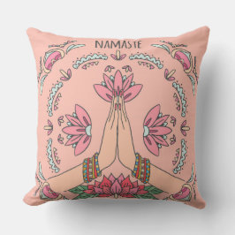 Almofada Travesseiro decorativo de Namaste de Salmão Vermel