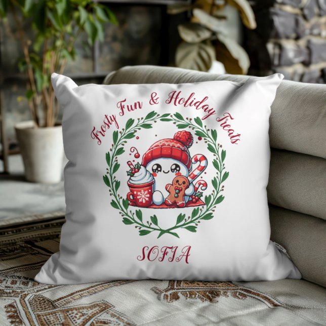 Almofada Travesseiro Decorativo de Natal com Boneco de Neve (Criador carregado)