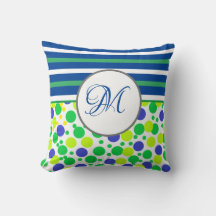 Travesseiro decorativo de Natal do Monograma Verde