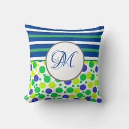 Almofada Travesseiro decorativo de Natal do Monograma Verde