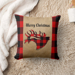 Almofada Travesseiro decorativo de Natal do Touro Vermelho