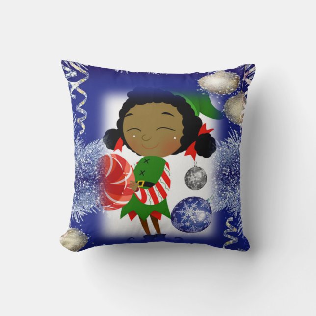 Almofada Travesseiro decorativo de Natal, Elf (Frente)