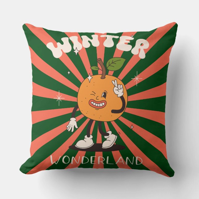 Almofada Travesseiro decorativo de Natal em Groovy (Frente)