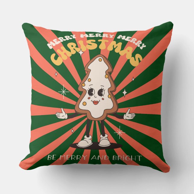 Almofada Travesseiro decorativo de Natal em Groovy (Frente)