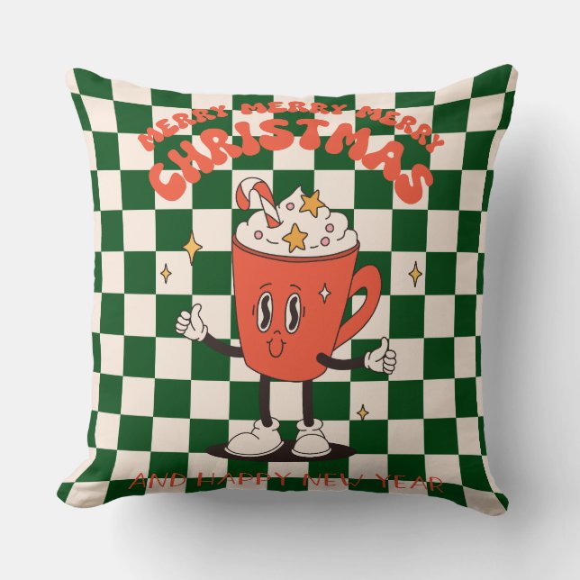 Almofada Travesseiro decorativo de Natal em Groovy (Frente)