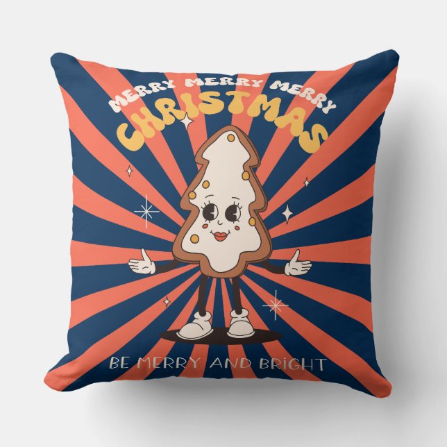 Almofada Travesseiro decorativo de Natal em Groovy (Frente)