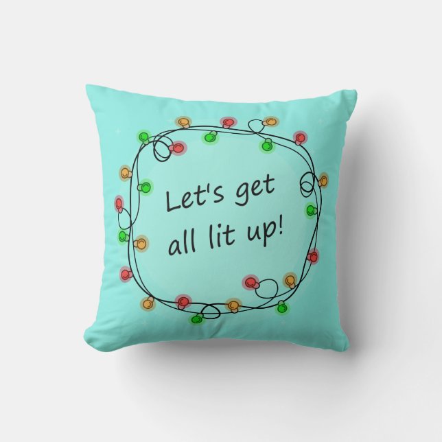 Almofada travesseiro decorativo de Natal engraçado "All Lit (Frente)