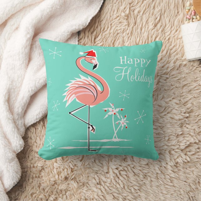 Almofada Travesseiro decorativo de Natal Flamingo Happy Hol (Cobertor)