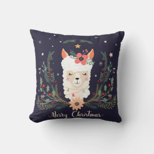 Almofada Travesseiro decorativo de Natal Llama