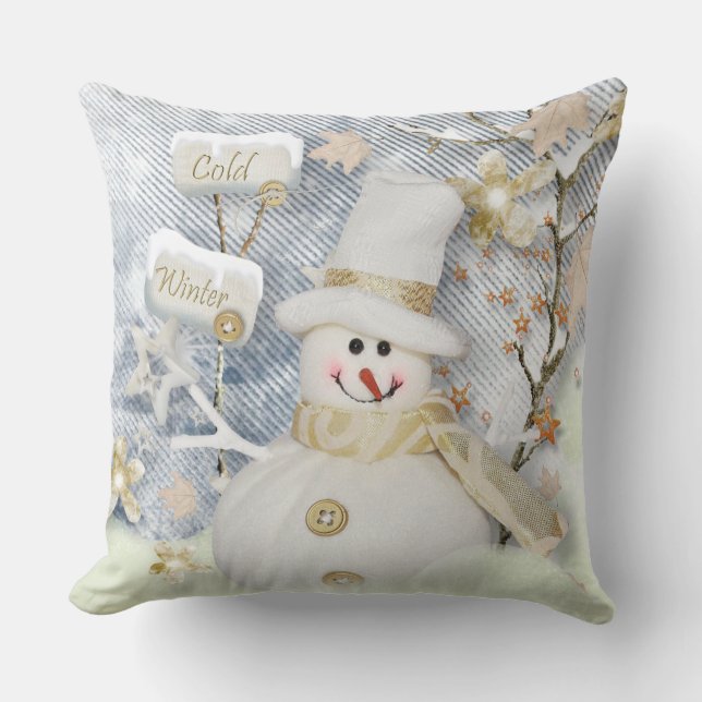 Almofada Travesseiro decorativo de Natal/Neve (Frente)