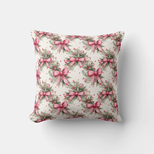 Almofada Travesseiro decorativo de Natal rosa (Frente)