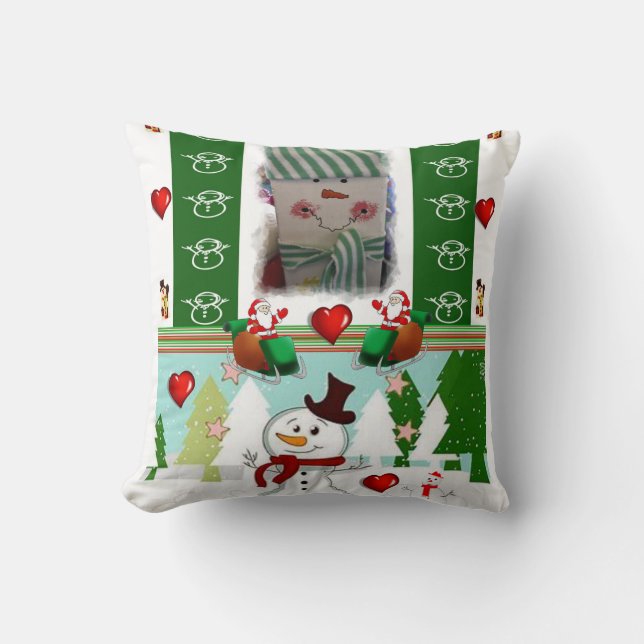 Almofada Travesseiro decorativo de Natal Snowman (Frente)