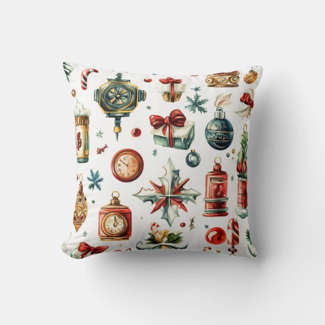 Almofada Travesseiro decorativo de Natal Steampunk (Frente)
