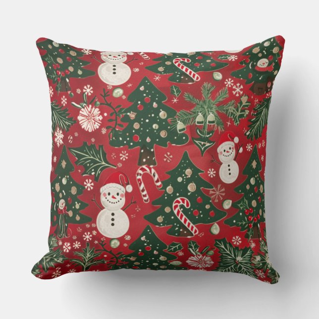 Almofada Travesseiro decorativo de Natal Whimsical (Frente)
