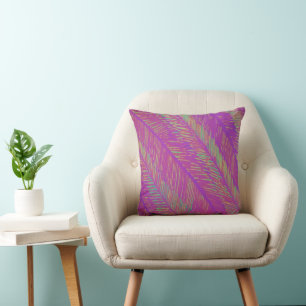 Almofada Travesseiro decorativo de néon roxo das palmas