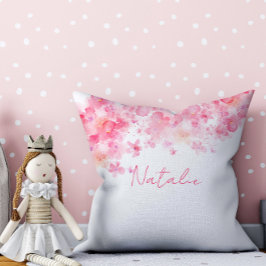 Almofada Travesseiro decorativo de nome branco branco flora