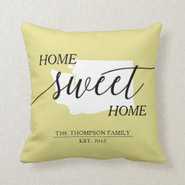 Almofada Travesseiro decorativo de Nome da Família de Estad