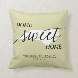 Almofada Travesseiro decorativo de Nome da Família de Estad