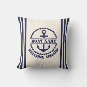 Almofada Travesseiro decorativo de Nome de Embarcação Perso
