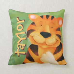 Almofada travesseiro decorativo de nome quadrado do tigre f