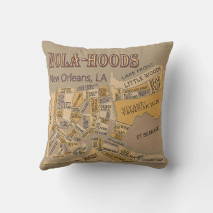 Almofada Travesseiro decorativo de Nova Orleans Neighborods