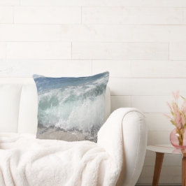 Almofada Travesseiro decorativo de ondas de espuma marítima