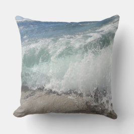 Almofada Travesseiro decorativo de ondas de espuma marítima