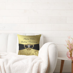 Almofada Travesseiro decorativo de ouro de Aniversário