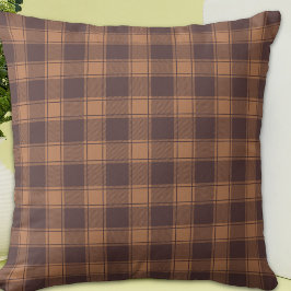 Almofada Travesseiro decorativo de outono de Gingham Brown