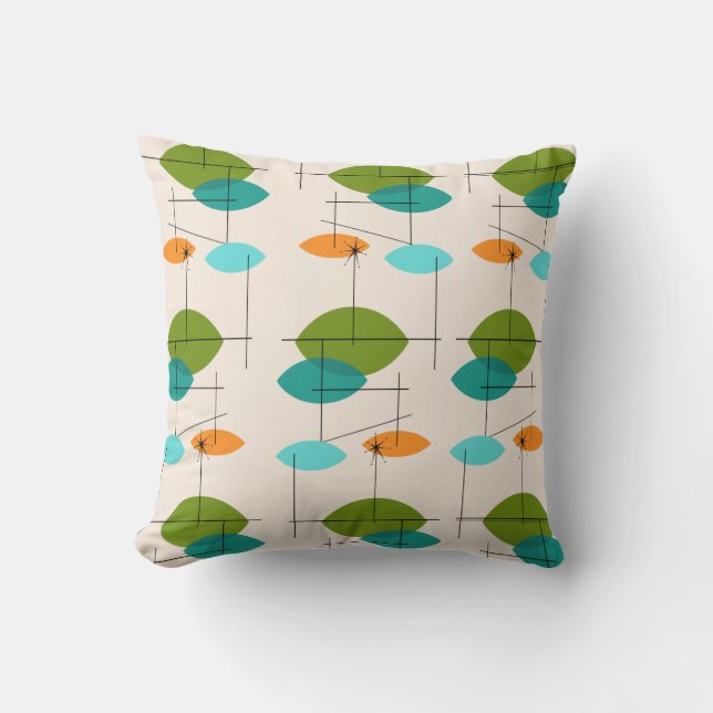 Almofada Travesseiro decorativo de padrão atômico atômico (Frente)