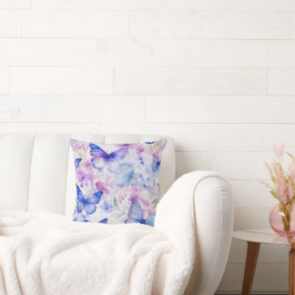 Almofada Travesseiro decorativo de padrão de borboletas sem