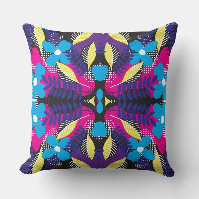 Almofada Travesseiro decorativo de Padrão de Folhas Botânic (Frente)