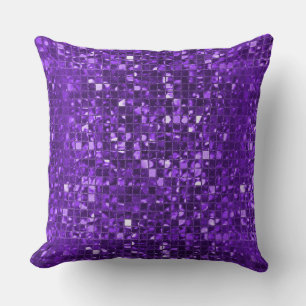Almofada Travesseiro decorativo de padrão de mosaico roxo e