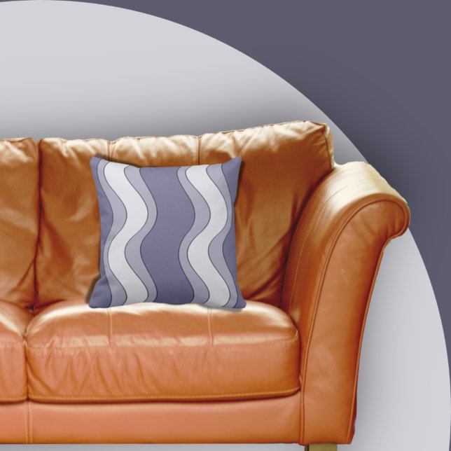 Almofada Travesseiro decorativo de Padrão de Onda Roxo Roxo (Criador carregado)