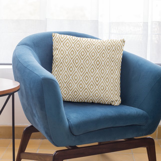 Almofada Travesseiro decorativo de Padrão Geométrico Dourad (Criador carregado)