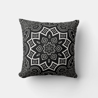 Almofada travesseiro decorativo de padrão maori bw