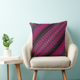 Almofada Travesseiro decorativo de padrão rosa-quente abstr